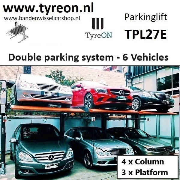 TPL27E-3 car parking lift - electric release of safety locks - no air pressure required - 4 columns - 6 cars - Equipo de taller: foto 1 TPL27E-3 car parking lift - electric release of safety locks - no air pressure required - 4 columns - 6 cars - Equipo de taller: foto 1