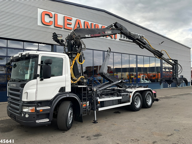 Scania P 380 Terex 14 Tonmeter laadkraan met Poliepgrijper! - Camión multibasculante, Camión grúa: foto 1 Scania P 380 Terex 14 Tonmeter laadkraan met Poliepgrijper! - Camión multibasculante, Camión grúa: foto 1