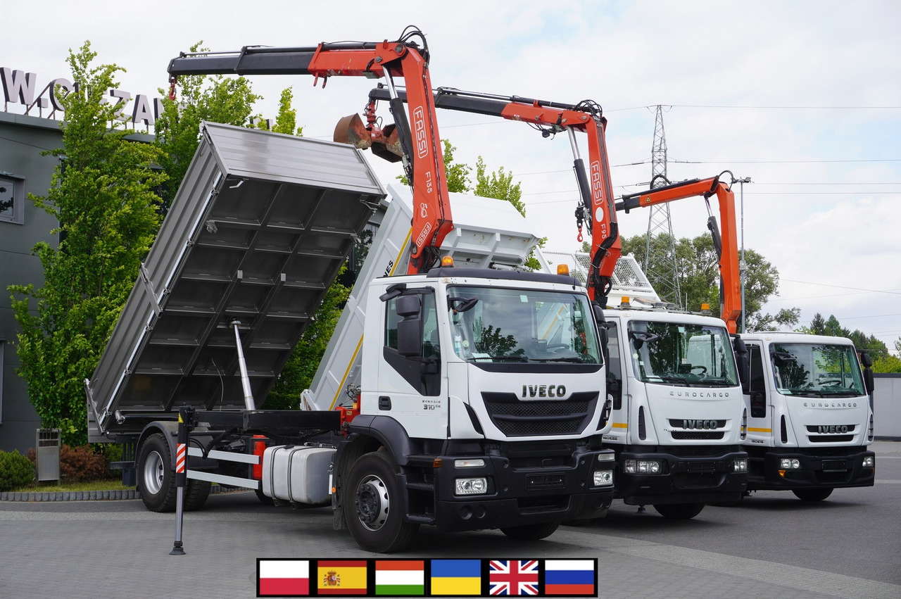 IVECO Stralis 310 E6 / NEW 3-sided tipper / Fassi F135 crane with remote control - Camión caja abierta, Camión grúa: foto 1 IVECO Stralis 310 E6 / NEW 3-sided tipper / Fassi F135 crane with remote control - Camión caja abierta, Camión grúa: foto 1