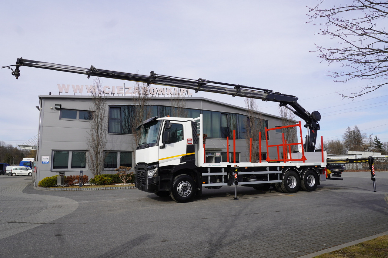 RENAULT C430 / HIAB 244 EP-5 HIDUO crane 8400 kg 15 m / Platform with stanchions - Remolque forestal: foto 5 RENAULT C430 / HIAB 244 EP-5 HIDUO crane 8400 kg 15 m / Platform with stanchions - Remolque forestal: foto 5