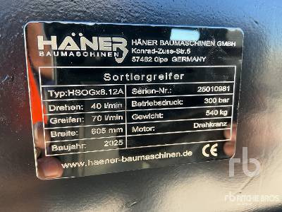 HAENER HSOGX8.12A (Unused) - Pinza de manipulación: foto 5 HAENER HSOGX8.12A (Unused) - Pinza de manipulación: foto 5
