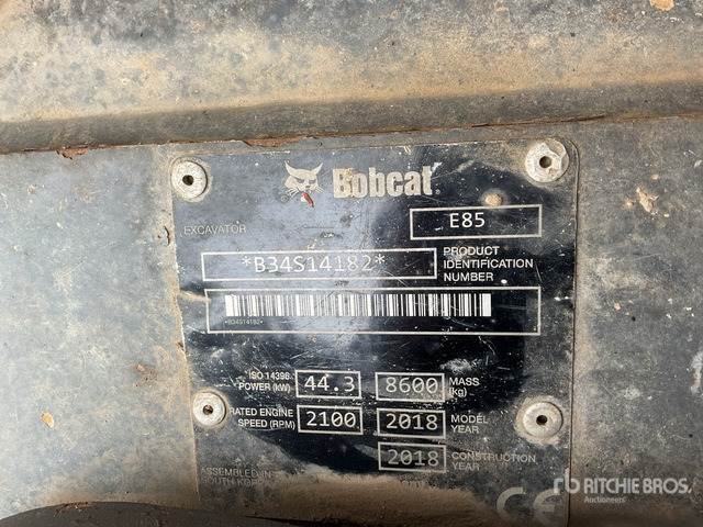 2018 Bobcat E85 Tracked Excavator - Excavadora de cadenas: foto 2 2018 Bobcat E85 Tracked Excavator - Excavadora de cadenas: foto 2