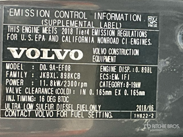 2018 Volvo EC18D Mini Excavator: <6.6t - Miniexcavadora: foto 5 2018 Volvo EC18D Mini Excavator: <6.6t - Miniexcavadora: foto 5