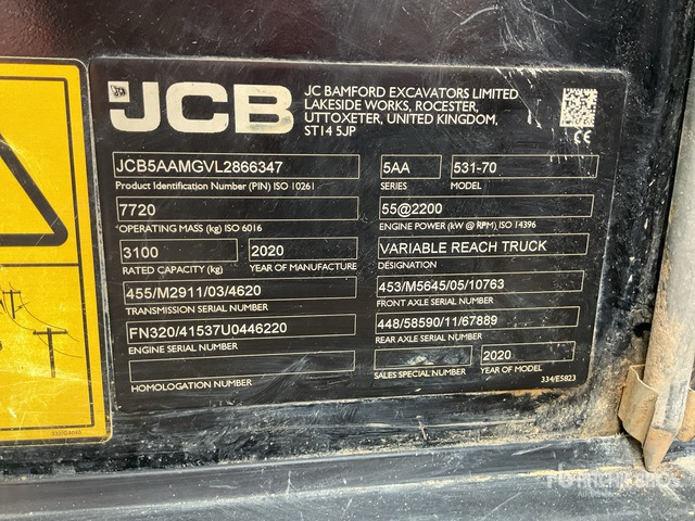 2020 JCB 531-70 Telehandler - Manipulador telescópico: foto 3 2020 JCB 531-70 Telehandler - Manipulador telescópico: foto 3