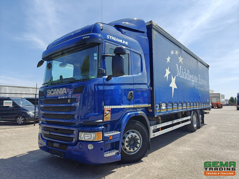 Scania G410 6x2/4 Streamline Euro6 - Retarder - Schuifzeilenbak 8.2M + Laadklep 1500kg - Smart Tacho V2 - Camión lona: foto 1 Scania G410 6x2/4 Streamline Euro6 - Retarder - Schuifzeilenbak 8.2M + Laadklep 1500kg - Smart Tacho V2 - Camión lona: foto 1