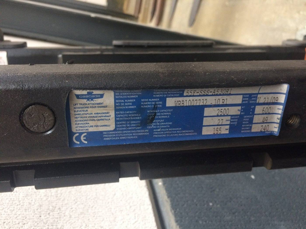 Cascade Sideshift 1400 mm - Implemento: foto 2 Cascade Sideshift 1400 mm - Implemento: foto 2