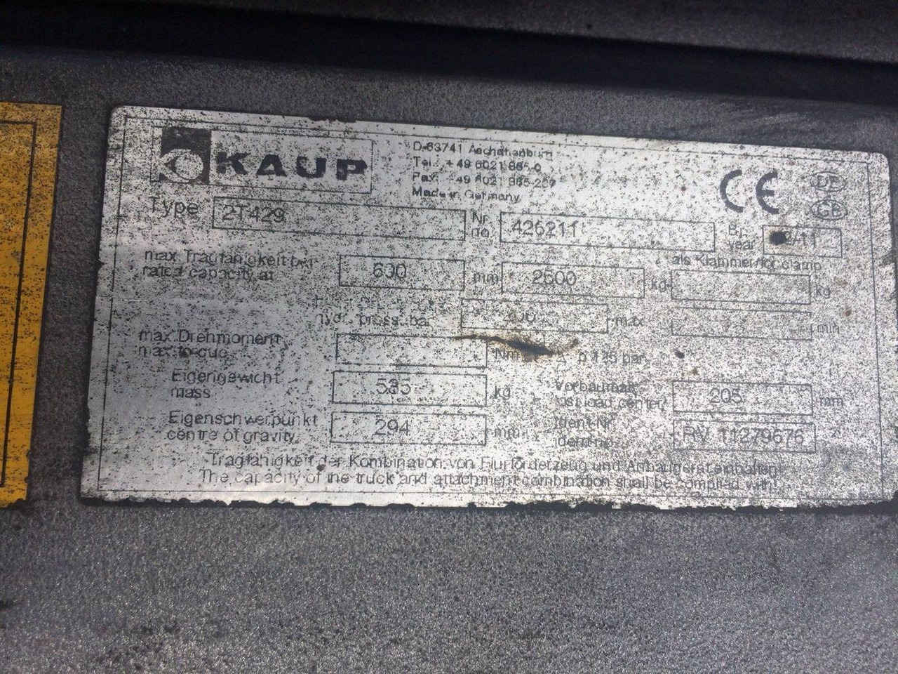 Kaup Double Pallet Handler with separate side shift - Implemento: foto 4 Kaup Double Pallet Handler with separate side shift - Implemento: foto 4