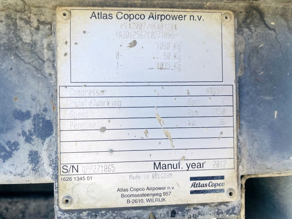 Atlas Copco XAS97 (4021) - Compresor de aire: foto 3 Atlas Copco XAS97 (4021) - Compresor de aire: foto 3