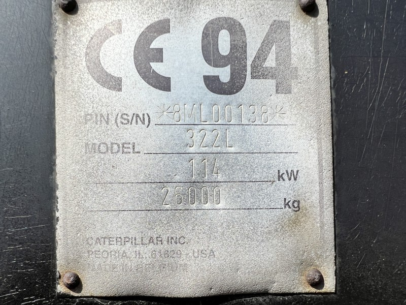 Excavadora de cadenas Caterpillar 322 Liter (110821): foto 9 Excavadora de cadenas Caterpillar 322 Liter (110821): foto 9