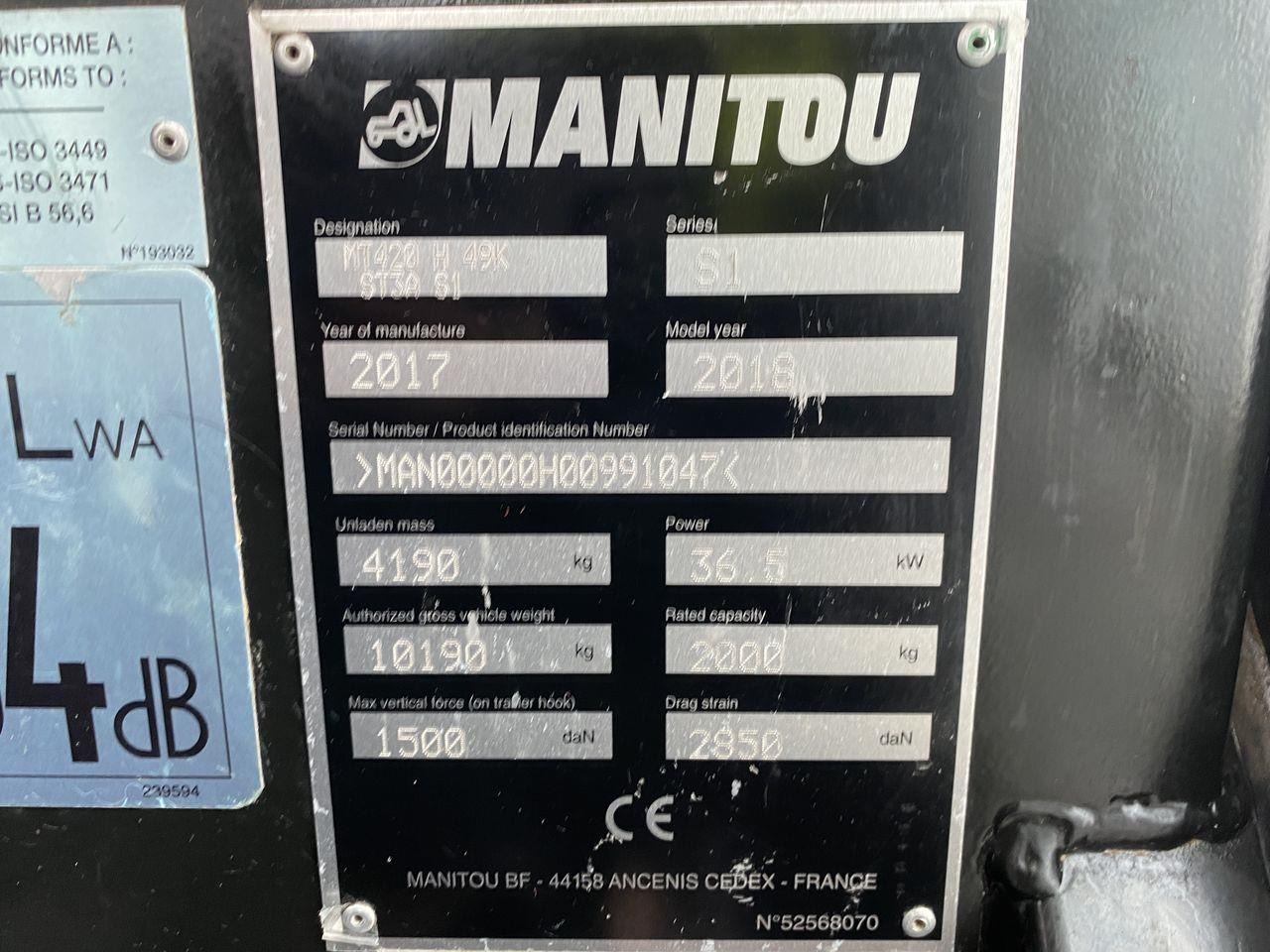 Manipulador telescópico Manitou MT420H Comfort: foto 10 Manipulador telescópico Manitou MT420H Comfort: foto 10