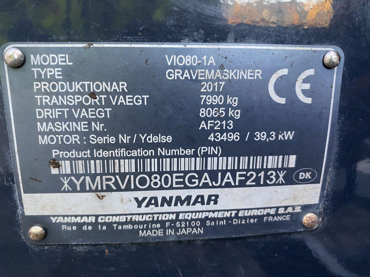 Miniexcavadora Yanmar VIO80-1A: foto 11 Miniexcavadora Yanmar VIO80-1A: foto 11