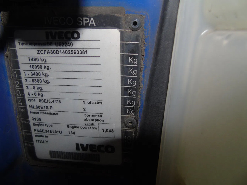 Camión caja cerrada Iveco Eurocargo 80E180 + manual: foto 20 Camión caja cerrada Iveco Eurocargo 80E180 + manual: foto 20