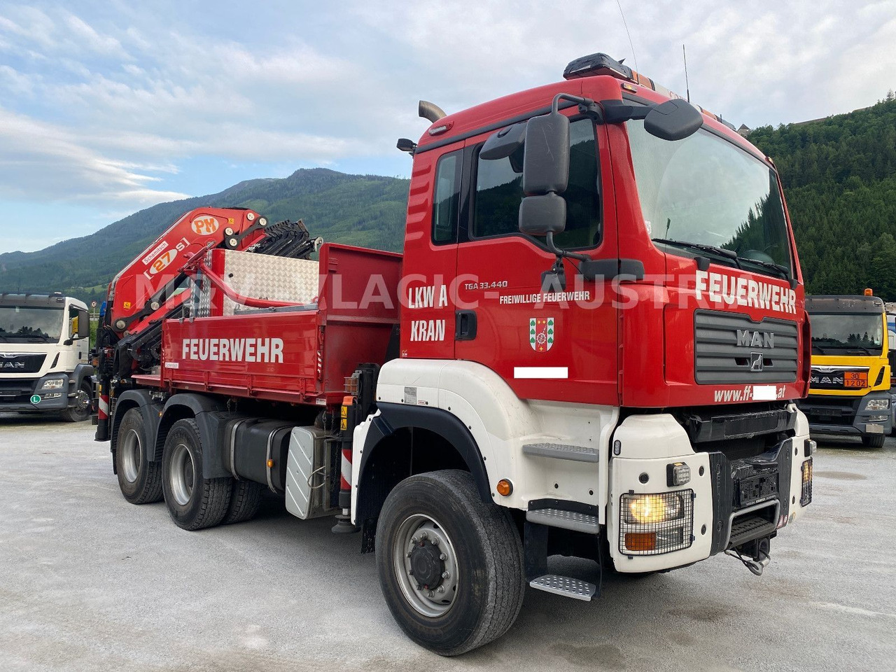 MAN 33.440 6x6 KRAN PM27 und Frontseilwinde 60lm - Camión caja abierta, Camión grúa: foto 2 MAN 33.440 6x6 KRAN PM27 und Frontseilwinde 60lm - Camión caja abierta, Camión grúa: foto 2