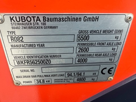 Cargadora de ruedas KUBOTA R082: foto 8
