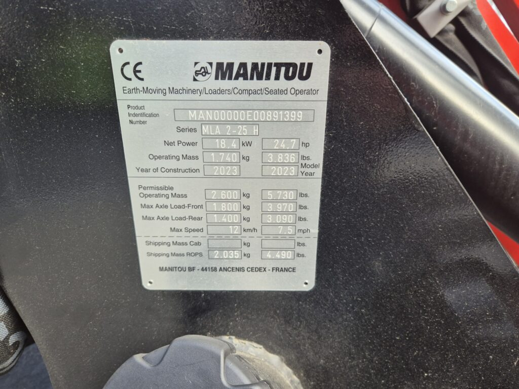 Cargadora articulada MANITOU MLA 2-25H miniloader: foto 10 Cargadora articulada MANITOU MLA 2-25H miniloader: foto 10