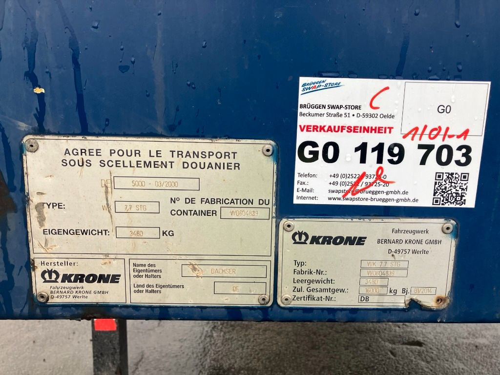 Caja cerrada Krone Wechselbrücke Koffer: foto 7 Caja cerrada Krone Wechselbrücke Koffer: foto 7