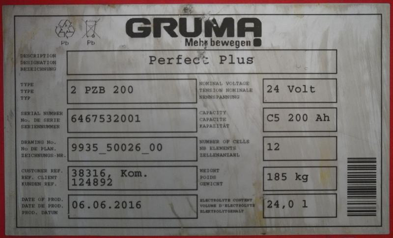 GRUMA 24 Volt 2 PzB 200 Ah - Acumulador: foto 2 GRUMA 24 Volt 2 PzB 200 Ah - Acumulador: foto 2