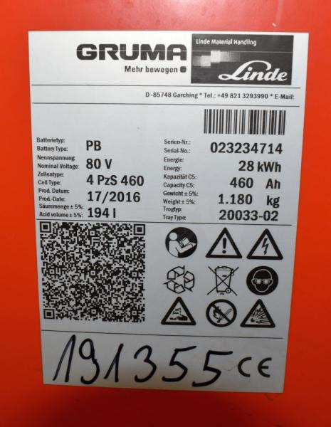 GRUMA 80 Volt 4 PzS 460 Ah - Acumulador: foto 5 GRUMA 80 Volt 4 PzS 460 Ah - Acumulador: foto 5