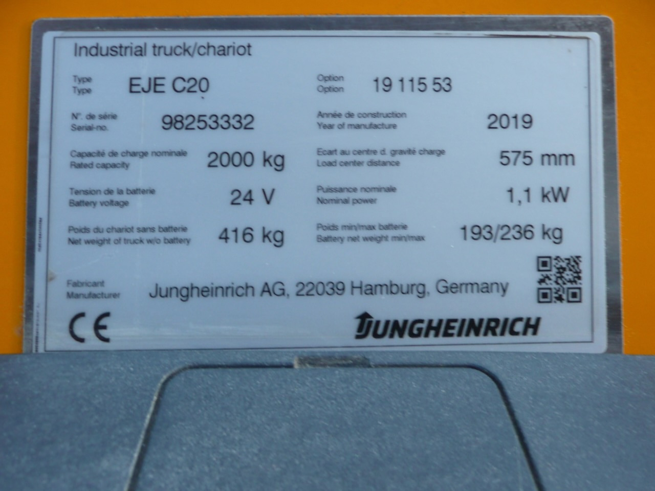 Transpaleta Jungheinrich EJE C20: foto 7 Transpaleta Jungheinrich EJE C20: foto 7