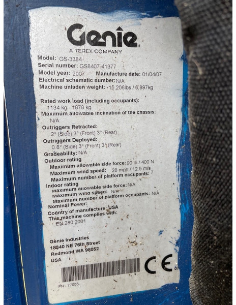 Genie GS 3384 RT - Plataforma de tijeras: foto 3 Genie GS 3384 RT - Plataforma de tijeras: foto 3