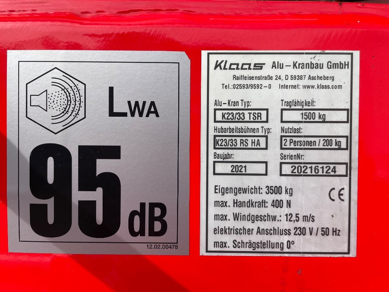 Klaas K 23/33 TSR - Grúa todo terreno: foto 3 Klaas K 23/33 TSR - Grúa todo terreno: foto 3