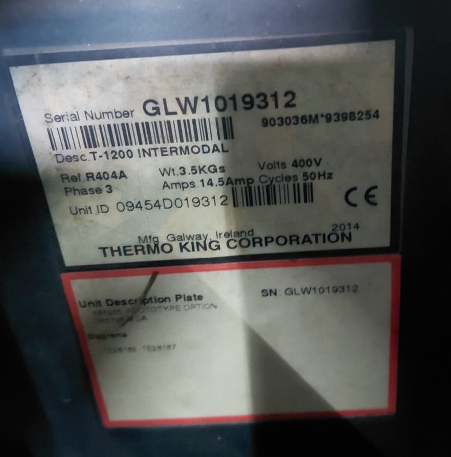 Thermo King T-1200 S/N : GLW1019312 - Refrigerador: foto 2 Thermo King T-1200 S/N : GLW1019312 - Refrigerador: foto 2