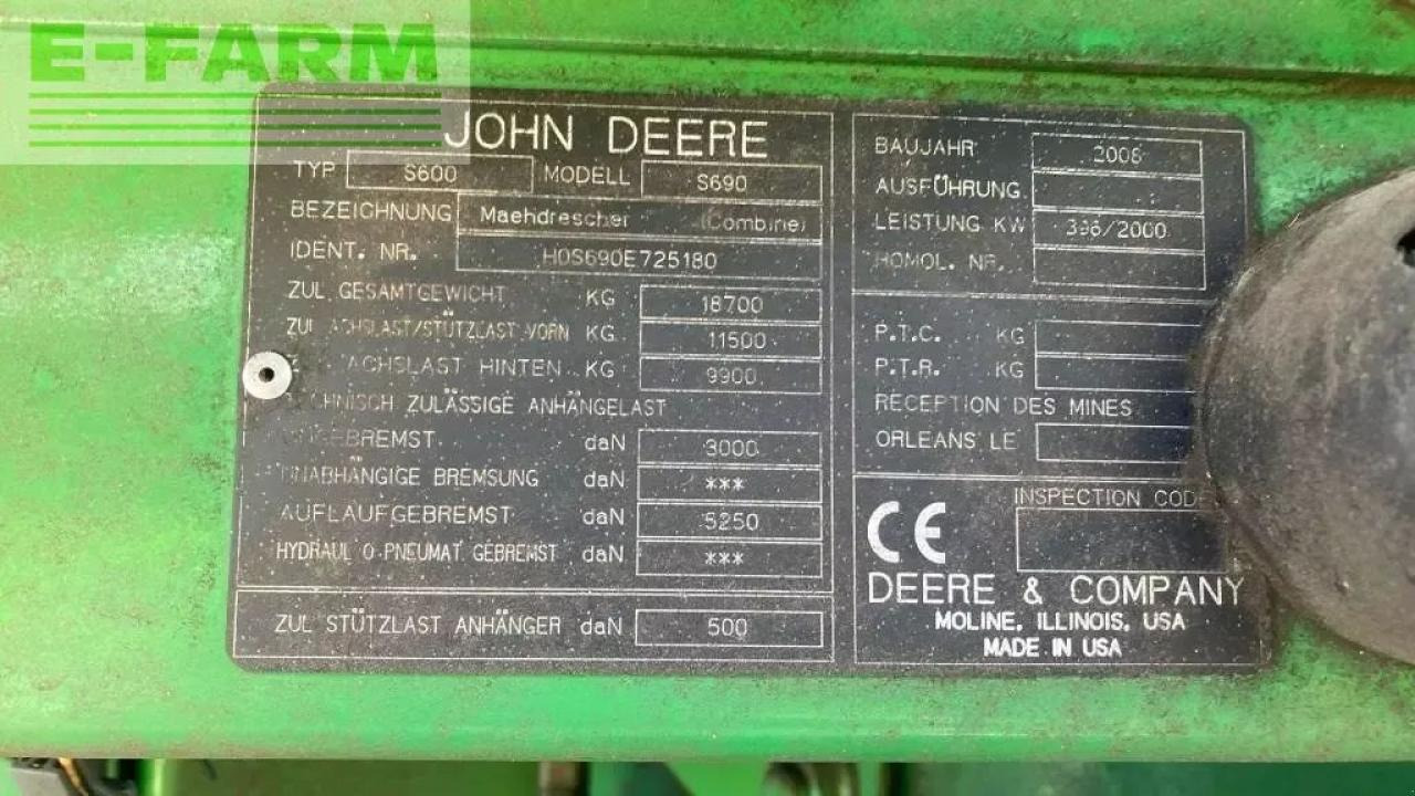 Cosechadora de granos John Deere s690i: foto 16