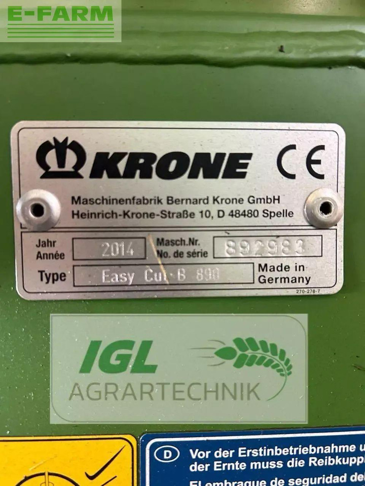 Segadora Krone easycut b 890: foto 8