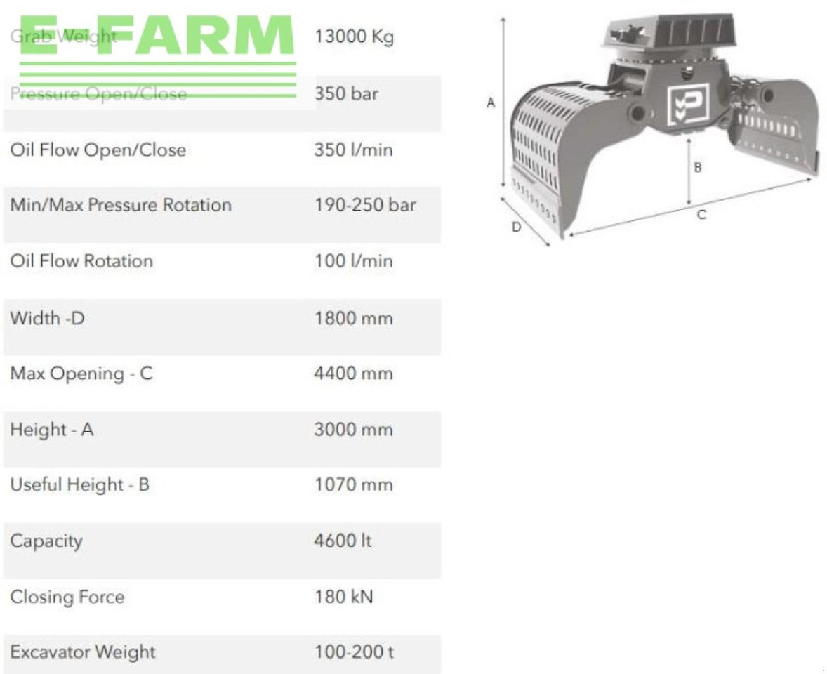 Hg100.200 - Pinza de manipulación para Maquinaria de construcción: foto 2 Hg100.200 - Pinza de manipulación para Maquinaria de construcción: foto 2