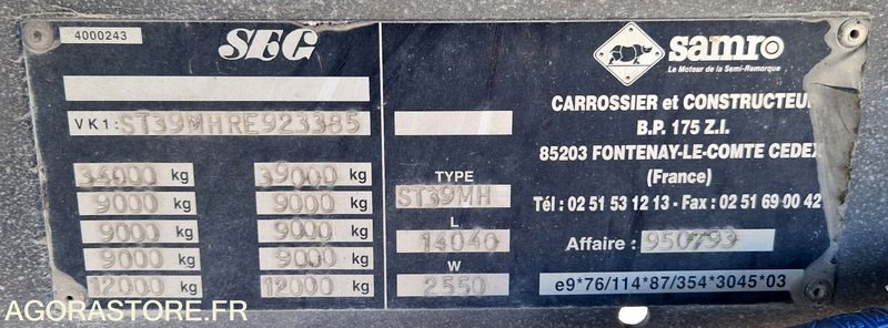 Remorque 3 essieux SAMRO - Semirremolque: foto 2 Remorque 3 essieux SAMRO - Semirremolque: foto 2