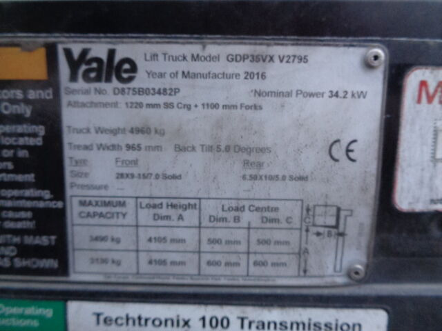 Yale GDP 35 VX - Carretilla elevadora: foto 4 Yale GDP 35 VX - Carretilla elevadora: foto 4