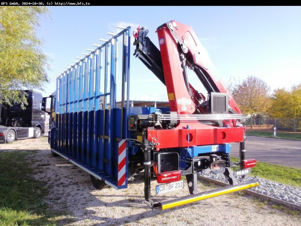 MAN TGM (TG3) 18.320 4x2 BL CH Glastransporter Hegla - Camión caja abierta, Camión grúa: foto 3 MAN TGM (TG3) 18.320 4x2 BL CH Glastransporter Hegla - Camión caja abierta, Camión grúa: foto 3