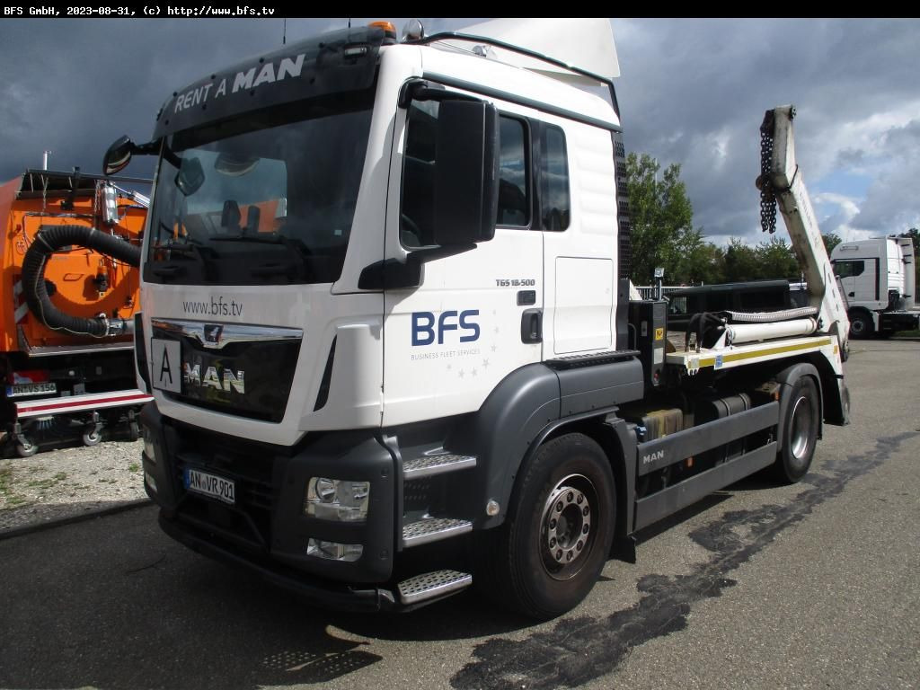 MAN TGS 18.500 4x2 BL Meiller AK 12 , Hochkippeinric - Camión portacontenedor de cadenas: foto 1 MAN TGS 18.500 4x2 BL Meiller AK 12 , Hochkippeinric - Camión portacontenedor de cadenas: foto 1