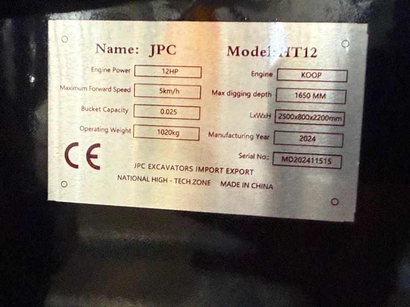 Miniexcavadora JPC HT12 + TRAILER - NEW AND UNUSED BOTH!: foto 8 Miniexcavadora JPC HT12 + TRAILER - NEW AND UNUSED BOTH!: foto 8