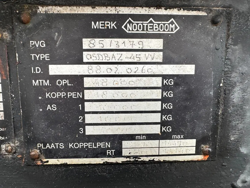 Semirremolque góndola rebajadas Nooteboom OSDBAZ-45VV, 3 AXLE STEERING, 3,6 M EXTENDABLE: foto 10 Semirremolque góndola rebajadas Nooteboom OSDBAZ-45VV, 3 AXLE STEERING, 3,6 M EXTENDABLE: foto 10
