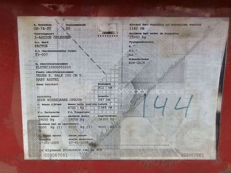 Semirremolque portacontenedore/ Intercambiable Pacton BPW - DRUM - 40FT: foto 11 Semirremolque portacontenedore/ Intercambiable Pacton BPW - DRUM - 40FT: foto 11