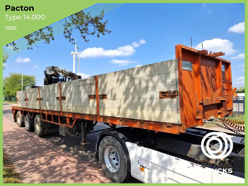 Pacton 3 AS ZONDER KRAAN / SANS GRUE - Semirremolque plataforma/ Caja abierta: foto 1 Pacton 3 AS ZONDER KRAAN / SANS GRUE - Semirremolque plataforma/ Caja abierta: foto 1