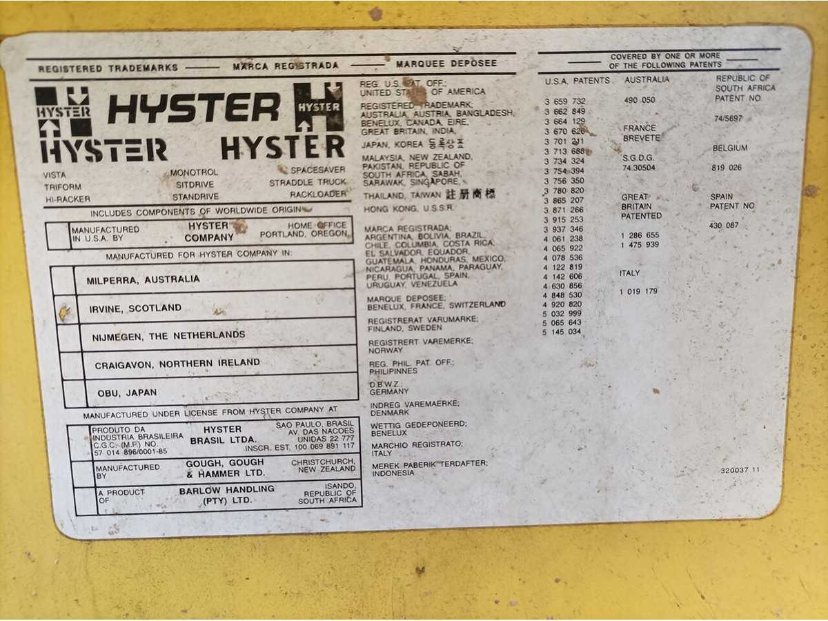 1994 HYSTER A1.50XL FORKLIFT TRUCK - Carretilla elevadora: foto 5 1994 HYSTER A1.50XL FORKLIFT TRUCK - Carretilla elevadora: foto 5