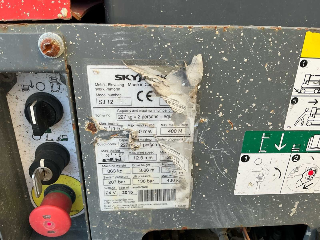 Plataforma elevadora 2015 SKYJACK SJ12 AERIAL PLATFORM: foto 12