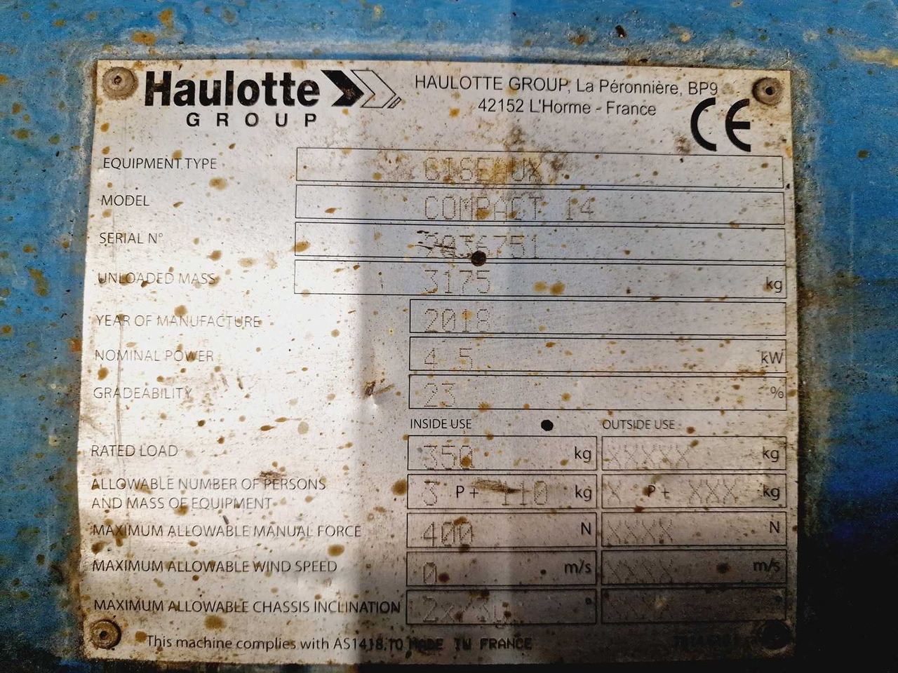 Plataforma elevadora Haulotte Compact 14: foto 22