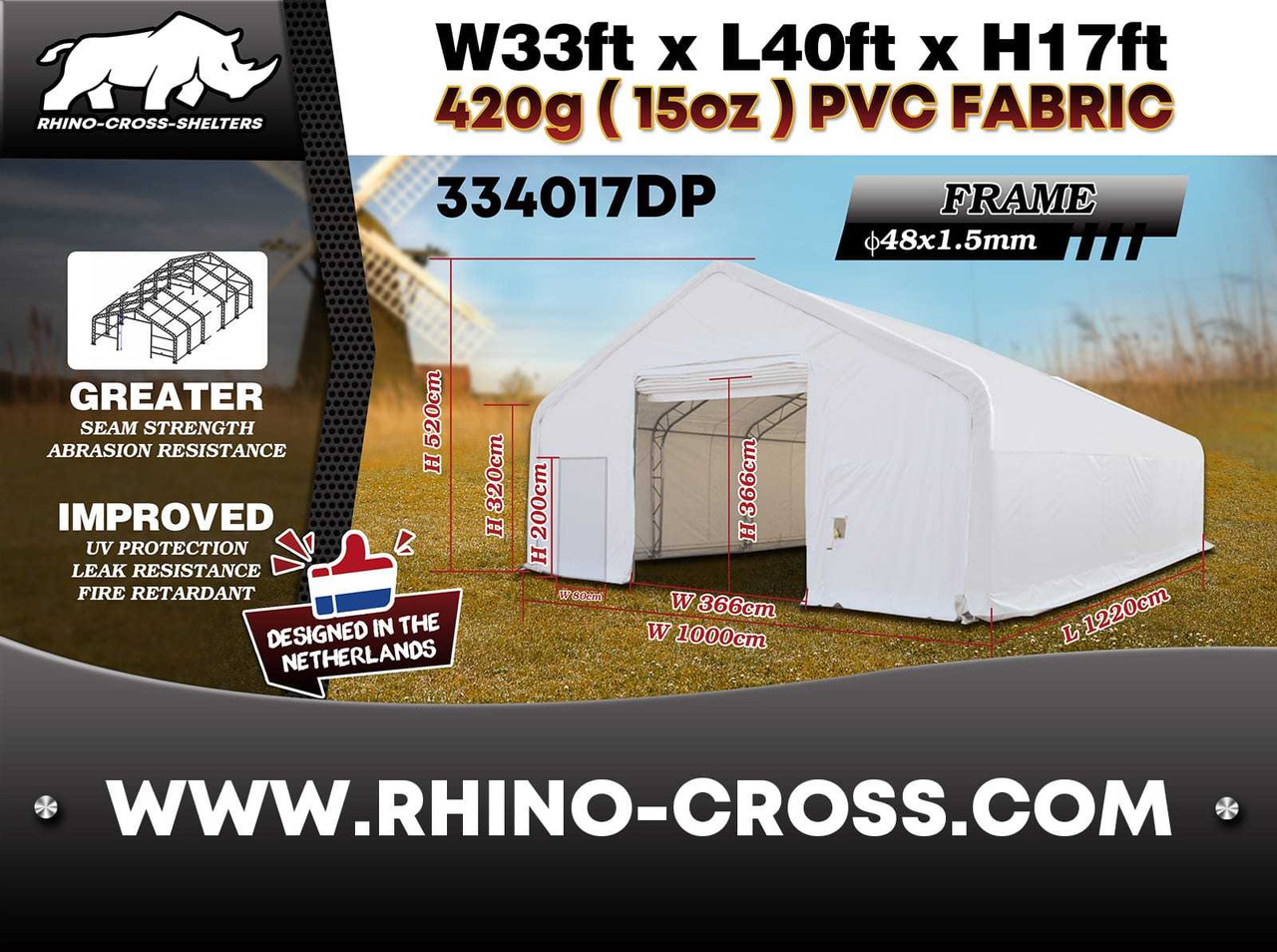 Rhino-Cross-Shelter 334017DP - 12,2x10x5,2 m - Tanque de almacenamiento: foto 3 Rhino-Cross-Shelter 334017DP - 12,2x10x5,2 m - Tanque de almacenamiento: foto 3