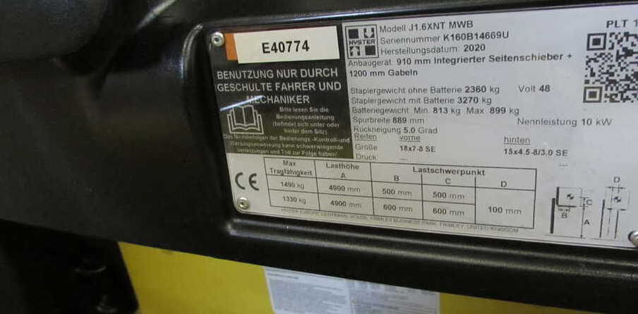 Hyster J 1.6 XNT (MWB) - Carretilla elevadora eléctrica: foto 4 Hyster J 1.6 XNT (MWB) - Carretilla elevadora eléctrica: foto 4