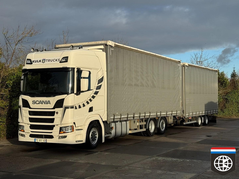 Scania R450 6X2/4 - MEGA volume curtain side combination - Slide roof / lift roof - NIGHT A/C - concourstaat - Camión lona: foto 1 Scania R450 6X2/4 - MEGA volume curtain side combination - Slide roof / lift roof - NIGHT A/C - concourstaat - Camión lona: foto 1