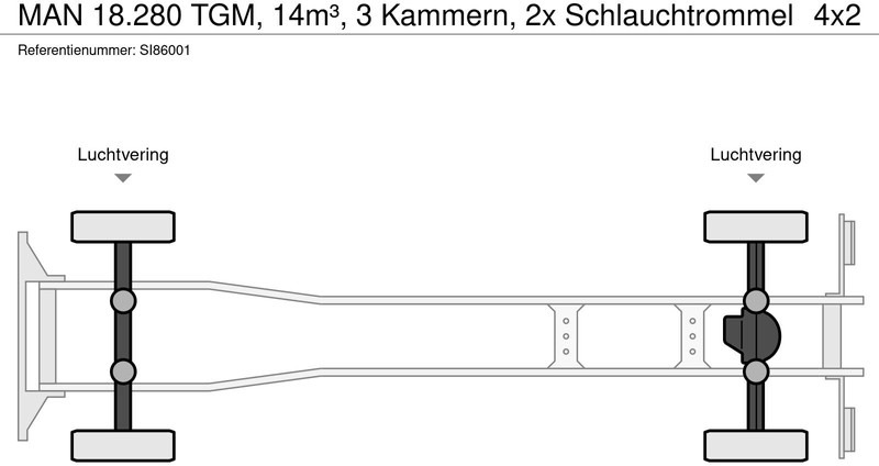 Leasing de MAN 18.280 TGM, 14m³, 3 Kammern, 2x Schlauchtrommel MAN 18.280 TGM, 14m³, 3 Kammern, 2x Schlauchtrommel: foto 20