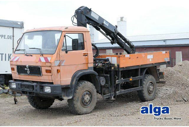 MAN 9.150 4x4, Allrad, Hiab 071 AW, Einzelbereifung - Camión caja abierta: foto 1 MAN 9.150 4x4, Allrad, Hiab 071 AW, Einzelbereifung - Camión caja abierta: foto 1
