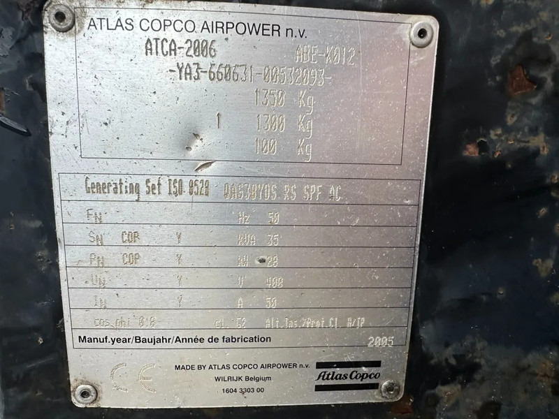 Atlas-Copco QAS 38 Yanmar Mecc Alte Spa 40 kVA Silent generatorset - Generador industriale: foto 5 Atlas-Copco QAS 38 Yanmar Mecc Alte Spa 40 kVA Silent generatorset - Generador industriale: foto 5