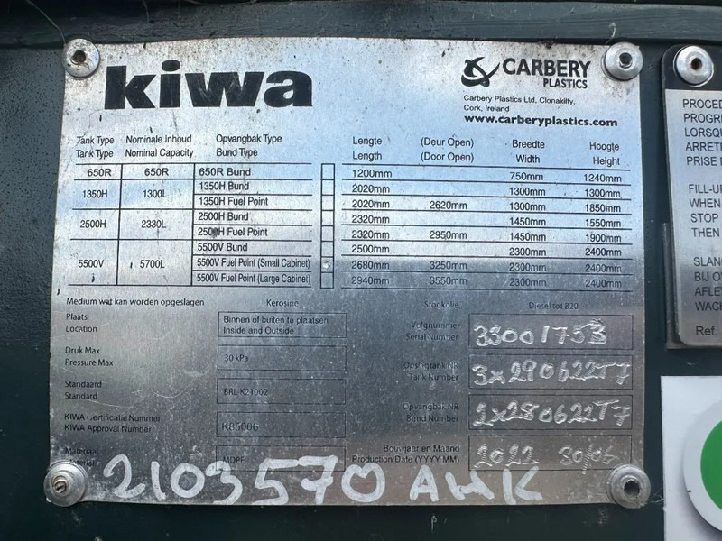Carbery 5500 V Dubbelwandige Dieseltank 5700 liter met 230 V pompset New ! Overstock - Contenedor marítimo: foto 4 Carbery 5500 V Dubbelwandige Dieseltank 5700 liter met 230 V pompset New ! Overstock - Contenedor marítimo: foto 4