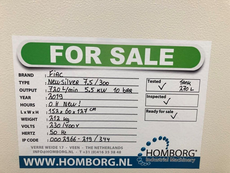 Compresor de aire nuevo Fiac New Silver 7.5 / 300 Silent 5.5 kW 720 L / min  10 Bar Elektrische schroefcompressor met ketel: foto 16 Compresor de aire nuevo Fiac New Silver 7.5 / 300 Silent 5.5 kW 720 L / min  10 Bar Elektrische schroefcompressor met ketel: foto 16