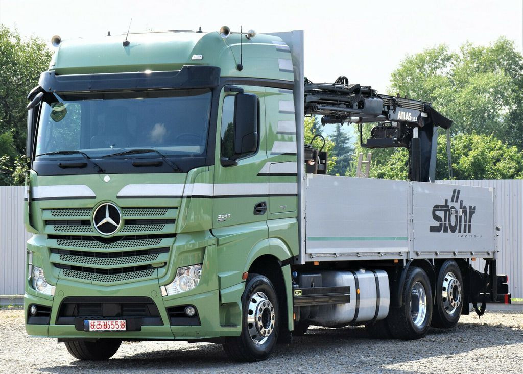 Mercedes-Benz Actros 2545 Pritsche 6,60m + ATLAS 125.2 - Camión grúa, Camión caja abierta: foto 3 Mercedes-Benz Actros 2545 Pritsche 6,60m + ATLAS 125.2 - Camión grúa, Camión caja abierta: foto 3