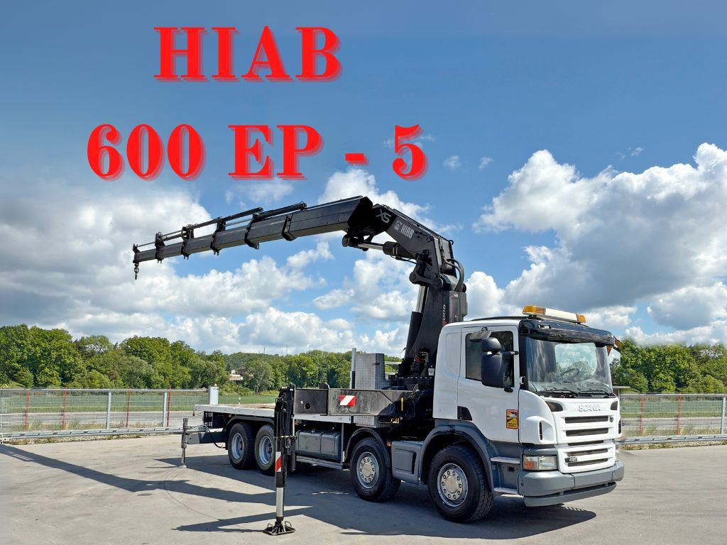 Scania P 420* PLATFORM 6,80m * HIAB 600 EP-5/FUNK * 8x4 - Camión grúa: foto 1 Scania P 420* PLATFORM 6,80m * HIAB 600 EP-5/FUNK * 8x4 - Camión grúa: foto 1